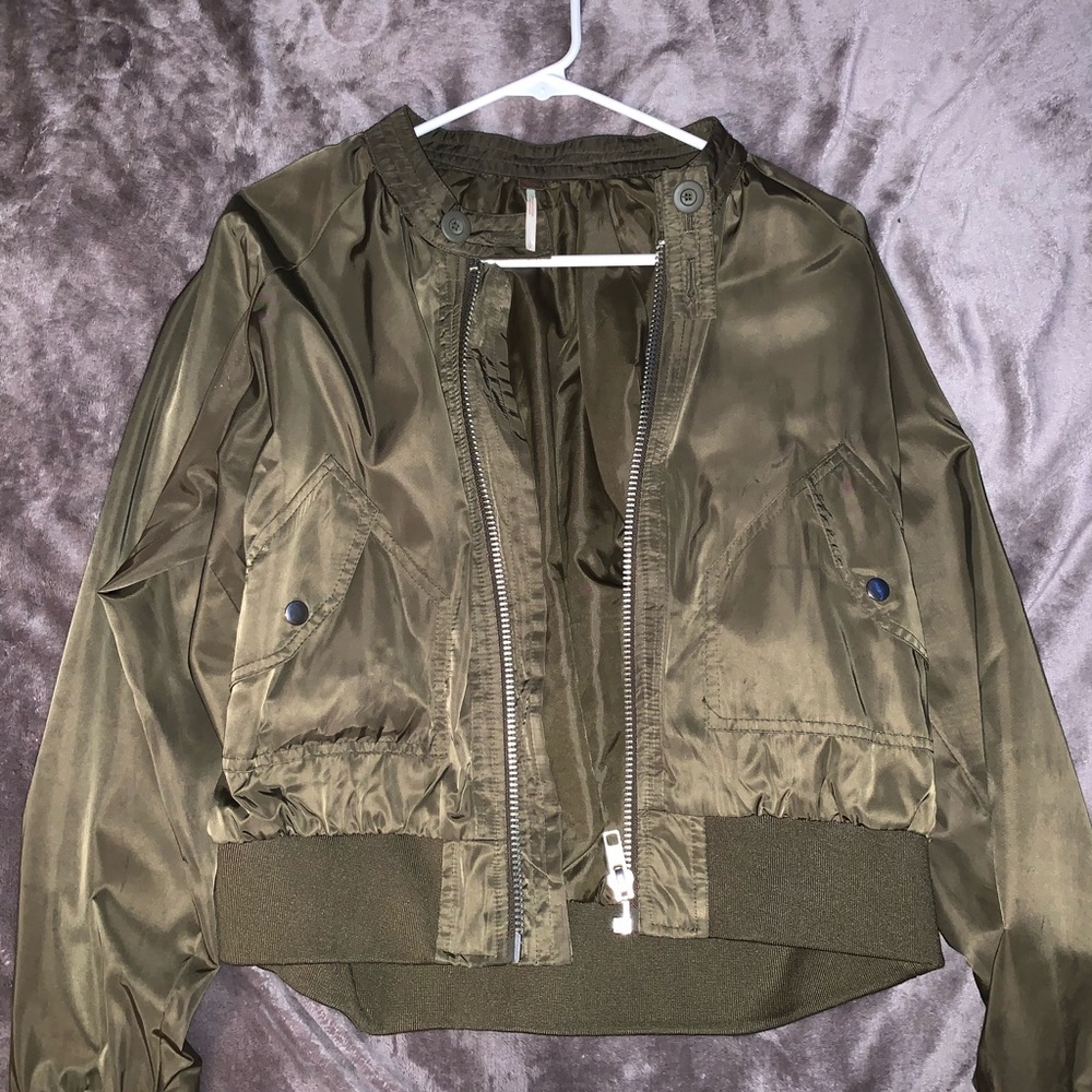 Olive Green Light Bomber Jacket - image 2